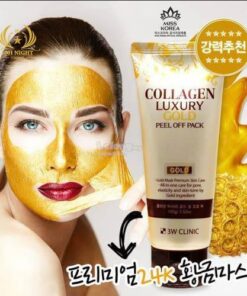 МАСКА-ПЛЕНКА С КОЛЛАГЕНОМ И ЗОЛОТОМ 3W CLINIC COLLAGEN & LUXURY GOLD PEEL OFF PACK